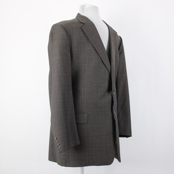 Gieves Hawkes Sz 46 XLG Brown Tan Two Button Lined 100% Wool Blazer - Picture 5 of 14